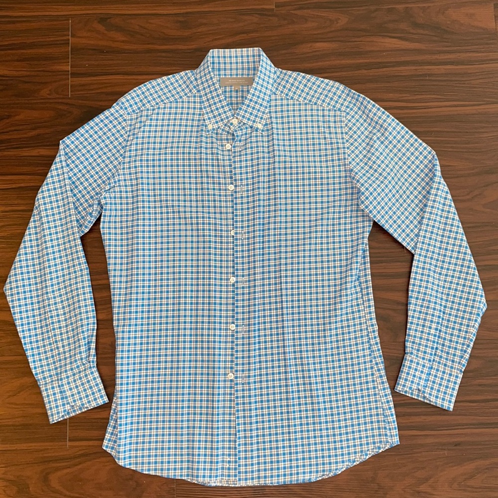 Neiman Marcus Button Down Shirt. In blue checker with white. Size- XL.